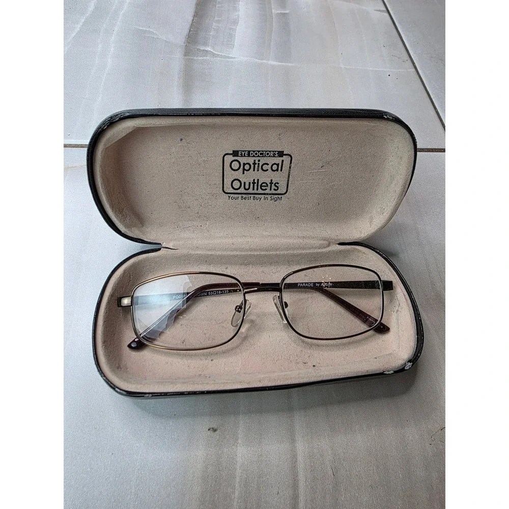Parade by Avalon‎ Brown Metal Eyeglass Frames PQ01619 53-18-135 Rectangular F2
